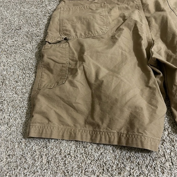 Carhartt Shorts Carpenter Workwear Canvas Hammer Loop Dark Khaki Men's Size 44 - Picture 2 of 6